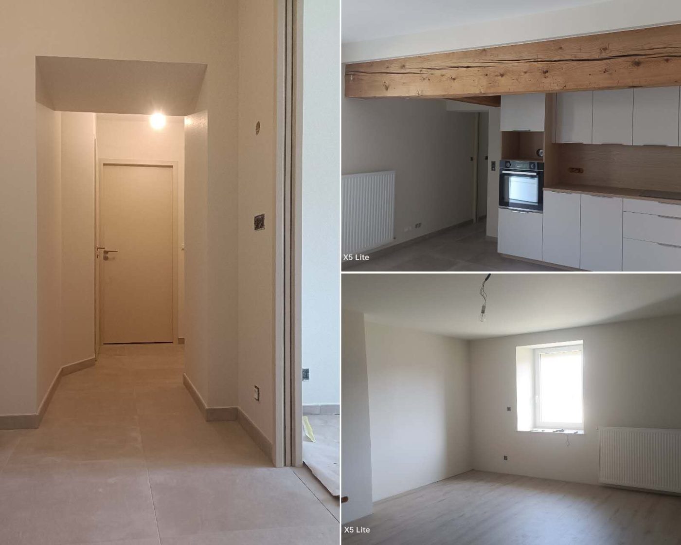 R&eacute;novation int&eacute;rieure : couloir, cuisine et s&eacute;jour repeints par Bleu Peinture dans le Haut-Doubs